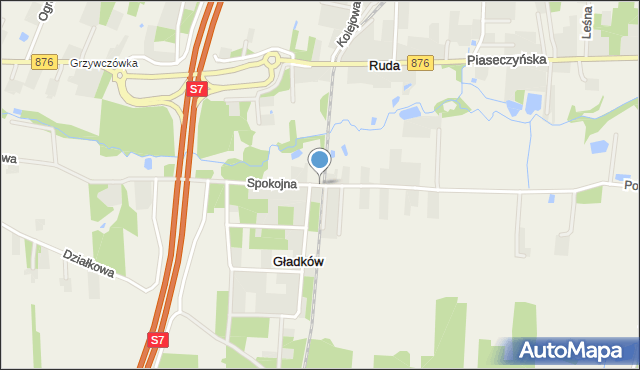 Ruda gmina Tarczyn, Spokojna, mapa Ruda gmina Tarczyn
