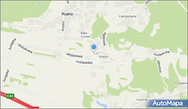 Rudno gmina Krzeszowice, Spokojna, mapa Rudno gmina Krzeszowice