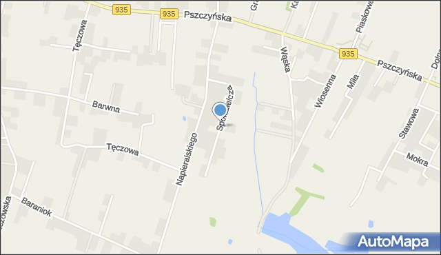 Rudziczka gmina Suszec, Spółdzielcza, mapa Rudziczka gmina Suszec