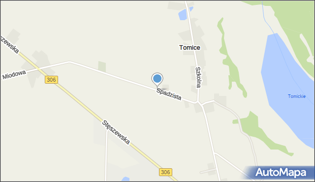 Rybojedzko gmina Stęszew, Spadzista, mapa Rybojedzko gmina Stęszew