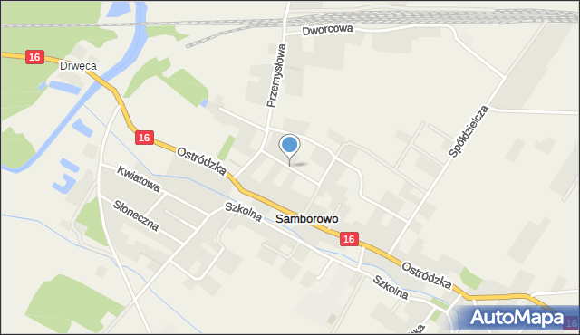 Samborowo, Sportowa, mapa Samborowo