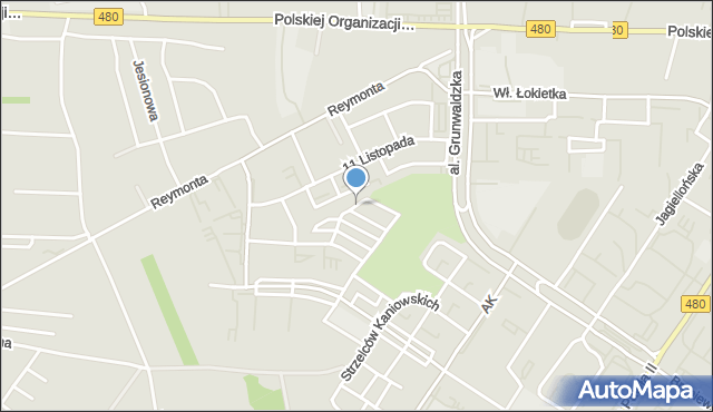 Sieradz, Spychalskiego Józefa, płk., mapa Sieradz