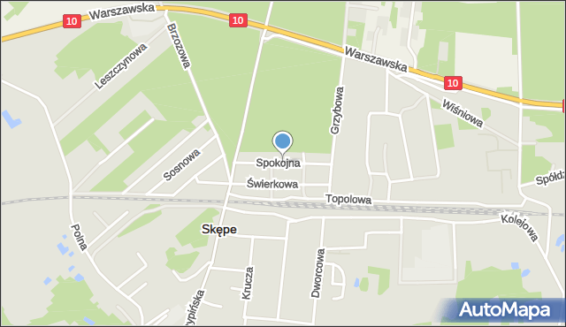 Skępe, Spokojna, mapa Skępe