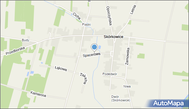 Skórkowice, Spacerowa, mapa Skórkowice