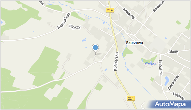 Skorzewo, Spacerowa, mapa Skorzewo