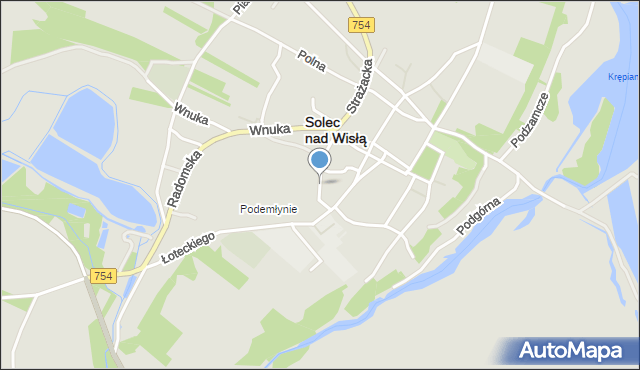 Solec nad Wisłą, Spokojna, mapa Solec nad Wisłą