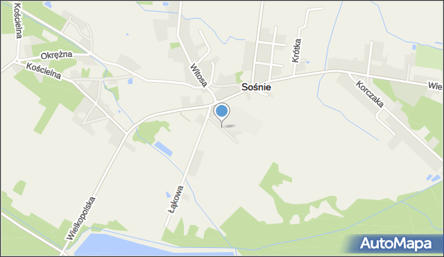 Sośnie powiat ostrowski, Sportowa, mapa Sośnie powiat ostrowski