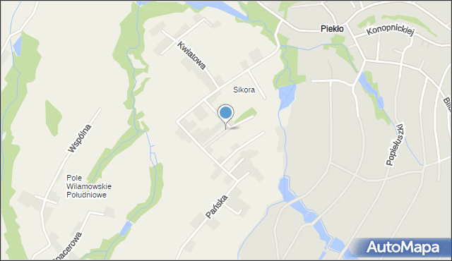 Stara Wieś gmina Wilamowice, Spokojna, mapa Stara Wieś gmina Wilamowice