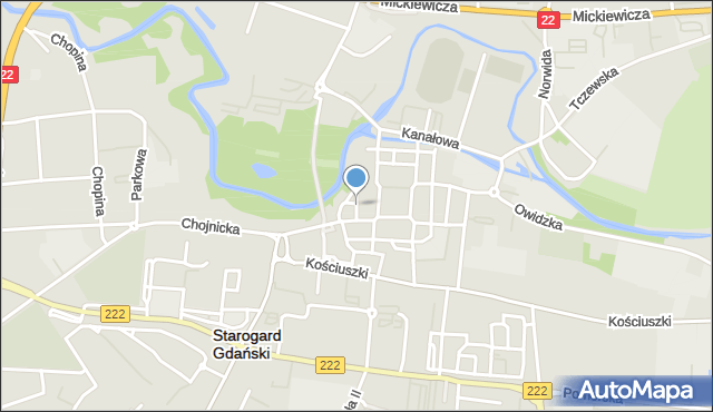 Starogard Gdański, Spichrzowa, mapa Starogard Gdański