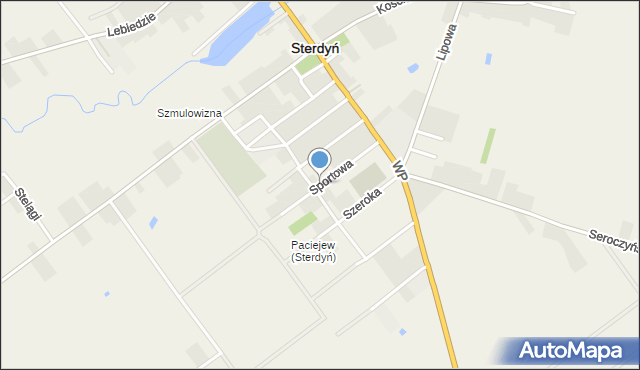 Sterdyń, Sportowa, mapa Sterdyń
