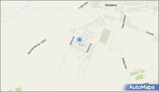 Strzelno gmina Puck, Sportowa, mapa Strzelno gmina Puck