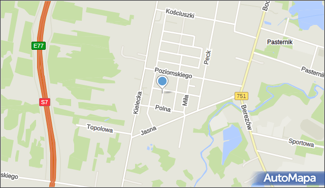 Suchedniów, Spacerowa, mapa Suchedniów