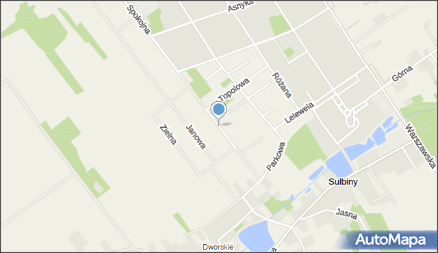 Sulbiny, Spokojna, mapa Sulbiny