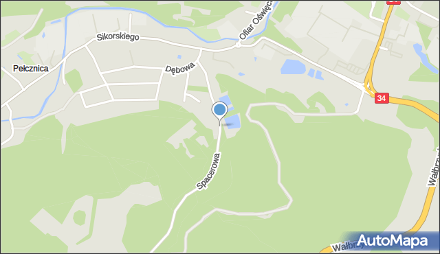 Świebodzice, Spacerowa, mapa Świebodzice