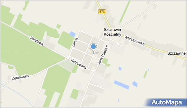 Szczawin Kościelny, Spokojna, mapa Szczawin Kościelny