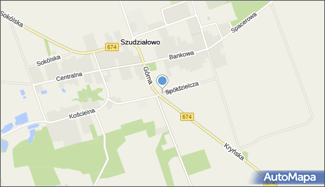 Szudziałowo, Spółdzielcza, mapa Szudziałowo