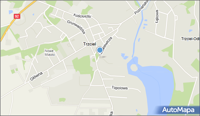 Trzciel powiat międzyrzecki, Spokojna, mapa Trzciel powiat międzyrzecki