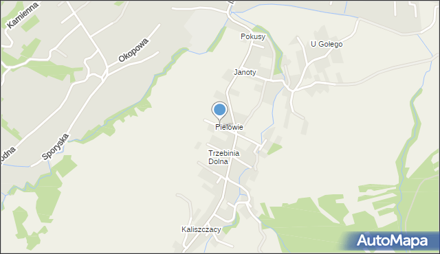 Trzebinia gmina Świnna, Sporyska, mapa Trzebinia gmina Świnna