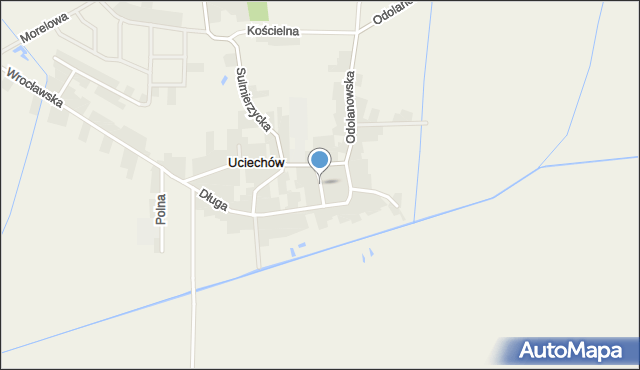 Uciechów gmina Odolanów, Spokojna, mapa Uciechów gmina Odolanów