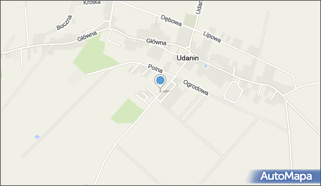 Udanin, Sportowa, mapa Udanin