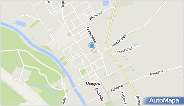 Uniejów, Spacerowa, mapa Uniejów