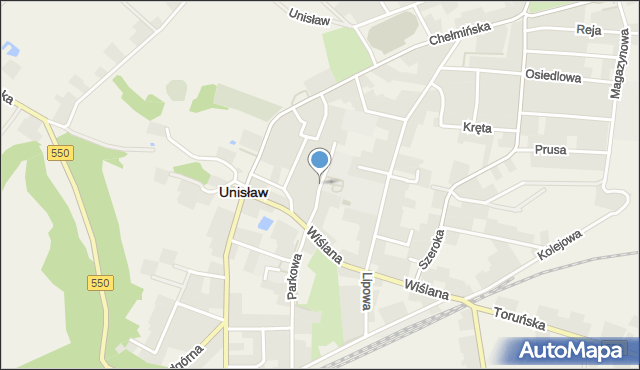 Unisław powiat chełmiński, Spokojna, mapa Unisław powiat chełmiński