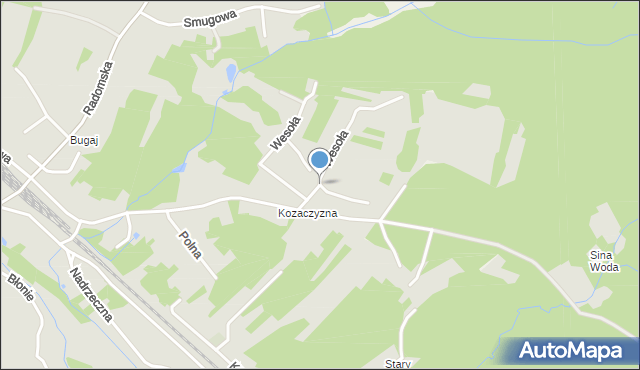 Wąchock, Sporna, mapa Wąchock