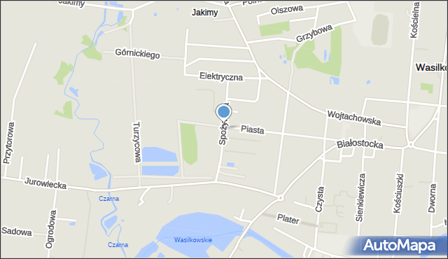 Wasilków, Spożywcza, mapa Wasilków