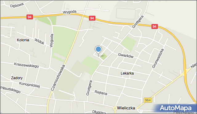 Wieliczka, Spokojna, mapa Wieliczka