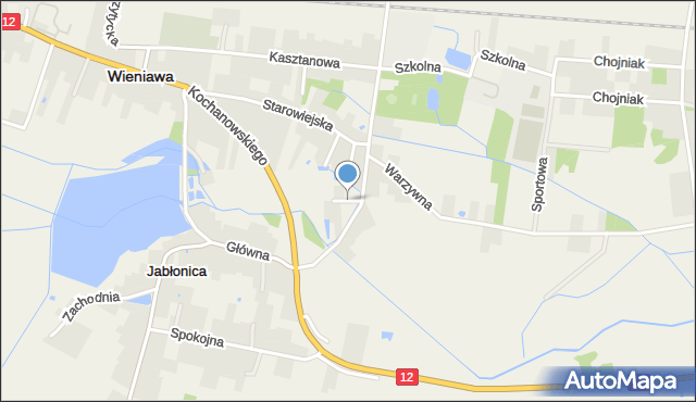Wieniawa, Spokojna, mapa Wieniawa