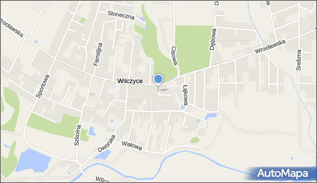 Wilczyce gmina Długołęka, Spokojna, mapa Wilczyce gmina Długołęka