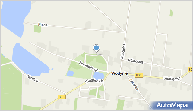 Wodynie, Spokojna, mapa Wodynie