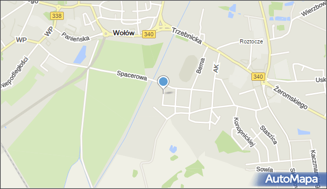Wołów, Sportowa, mapa Wołów