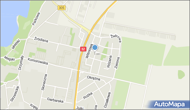 Wolsztyn, Spacerowa, mapa Wolsztyn