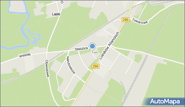 Żagań, Spokojna, mapa Żagań