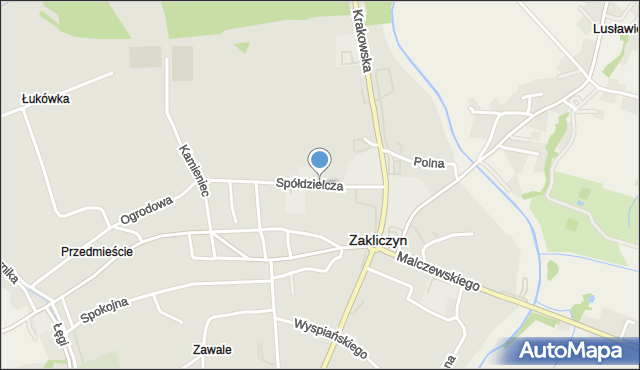 Zakliczyn powiat tarnowski, Spółdzielcza, mapa Zakliczyn powiat tarnowski