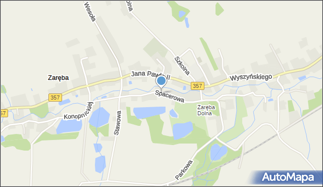 Zaręba gmina Siekierczyn, Spacerowa, mapa Zaręba gmina Siekierczyn