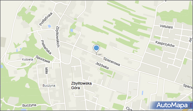 Zbylitowska Góra, Spacerowa, mapa Zbylitowska Góra