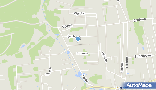 Żory, Spichlerzowa, mapa Żor