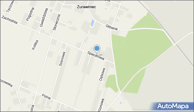 Żurawiniec gmina Miękinia, Spacerowa, mapa Żurawiniec gmina Miękinia