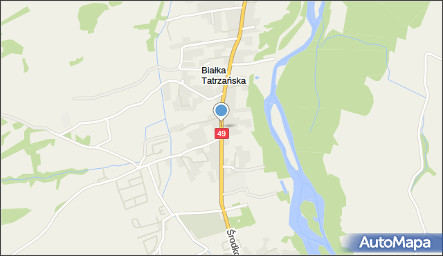 Białka Tatrzańska, Środkowa, mapa Białka Tatrzańska