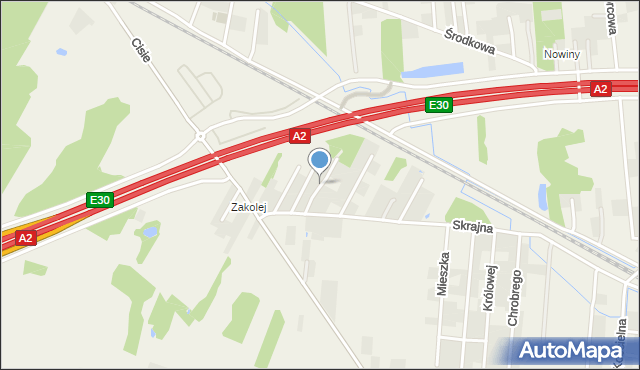 Cisie gmina Halinów, Srebrna, mapa Cisie gmina Halinów