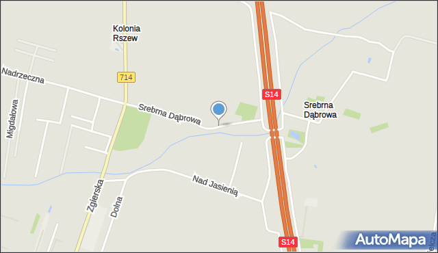 Konstantynów Łódzki, Srebrna Dąbrowa, mapa Konstantynów Łódzki