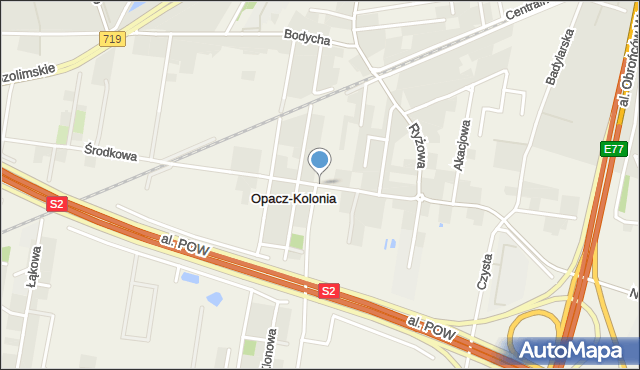 Opacz-Kolonia, Środkowa, mapa Opacz-Kolonia
