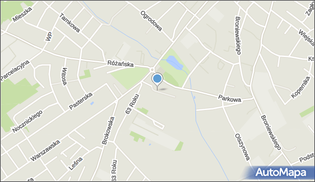 Ostrów Mazowiecka, Srebrna, mapa Ostrów Mazowiecka