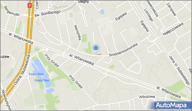 Warszawa, Śródziemnomorska, mapa Warszawy
