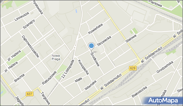 Warszawa, Środkowa, mapa Warszawy