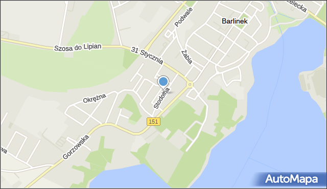 Barlinek, Stodolna, mapa Barlinek