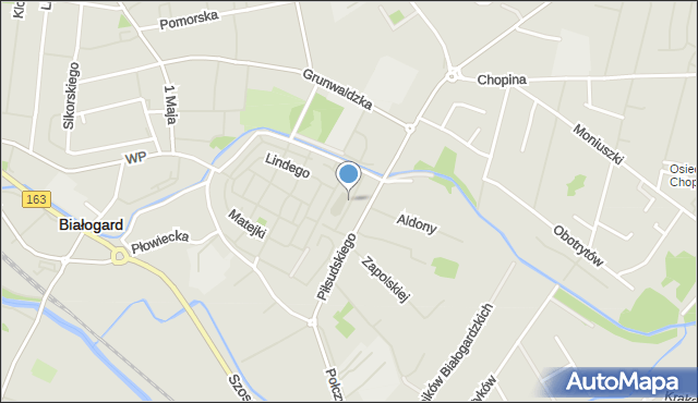 Białogard, Stefana Batorego, mapa Białogard