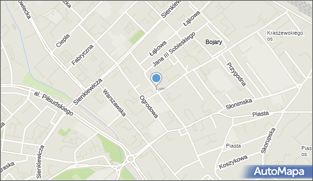 Białystok, Starobojarska, mapa Białegostoku
